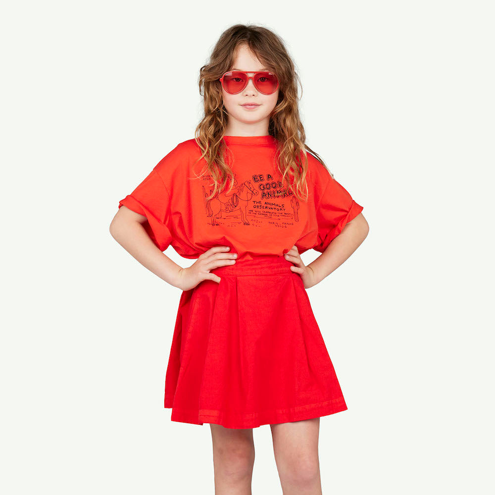 Rooster Oversize Kids T-Shirt Red