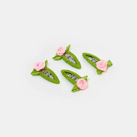 Rosette Snap Clips In Blush