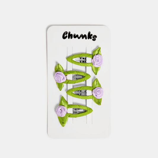 Rosette Snap Clips In Lilac