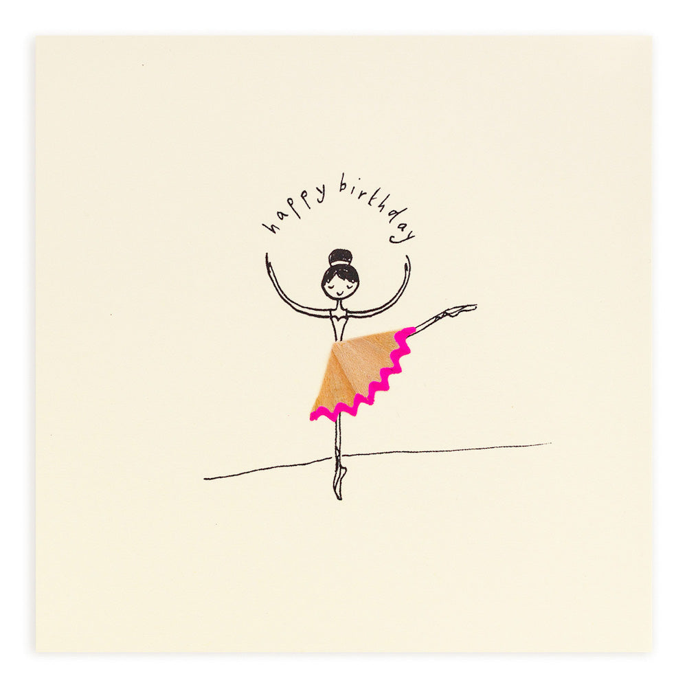 Birthday Ballerina Pencil Shavings Greeting Card