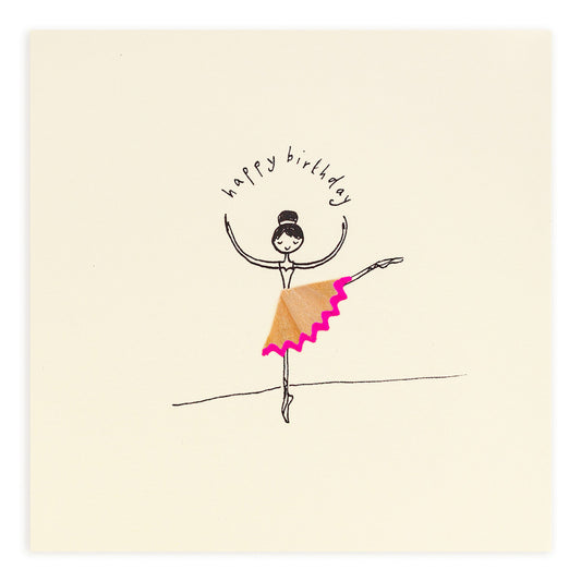 Birthday Ballerina Pencil Shavings Greeting Card