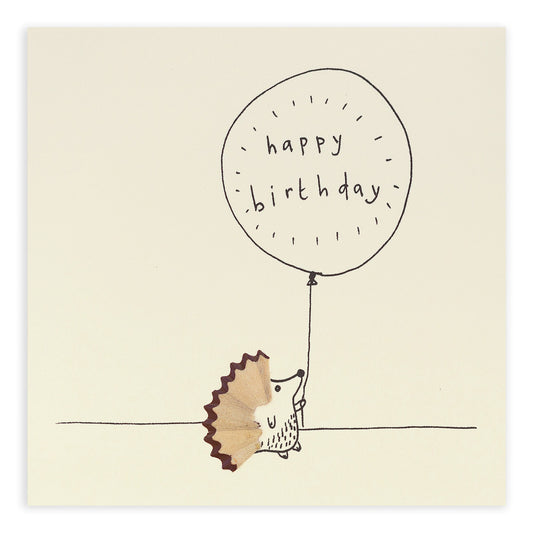 Birthday Hedgehog Pencil Shavings Greeting Card