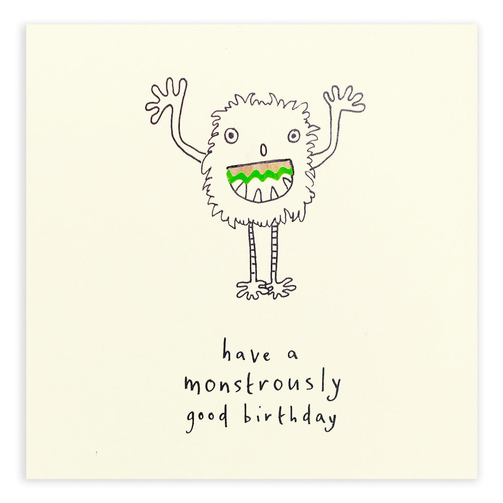 Birthday Monster Pencil Shavings Greeting Card