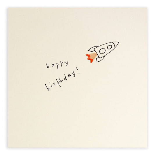 Birthday Rocket Pencil Shavings Greeting Card