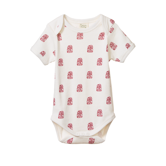 Short Sleeve Bodysuit Tiki Print