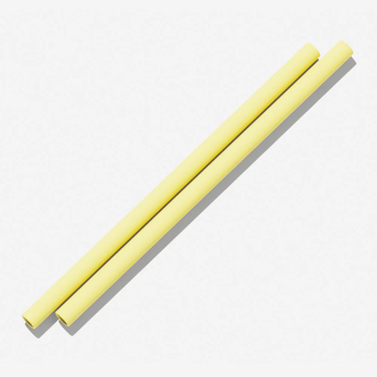 Silicone Straws 2 Pack Lemon