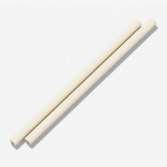 Silicone Straws 2 Pack Cream