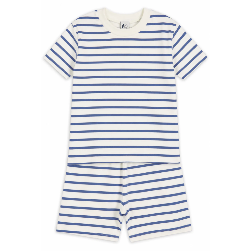 Kids Shortie Set | Navy Breton