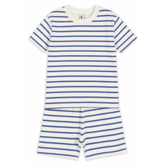 Kids Shortie Set | Navy Breton