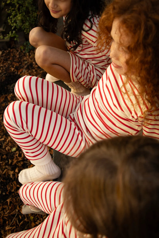 Kids Classic Pyjama Set Red Breton Stripe