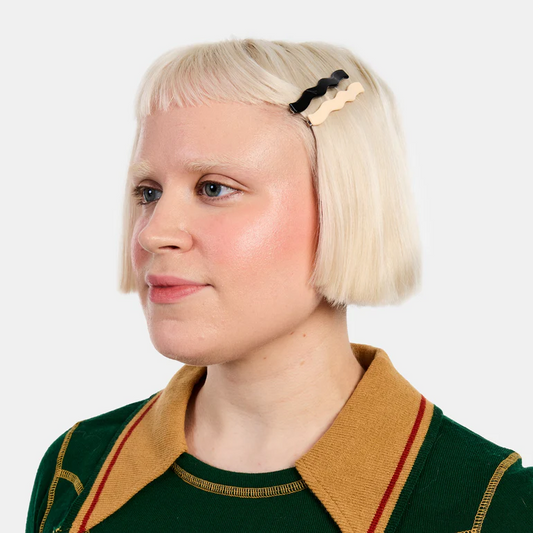 Slides In Wavy Cream & Black