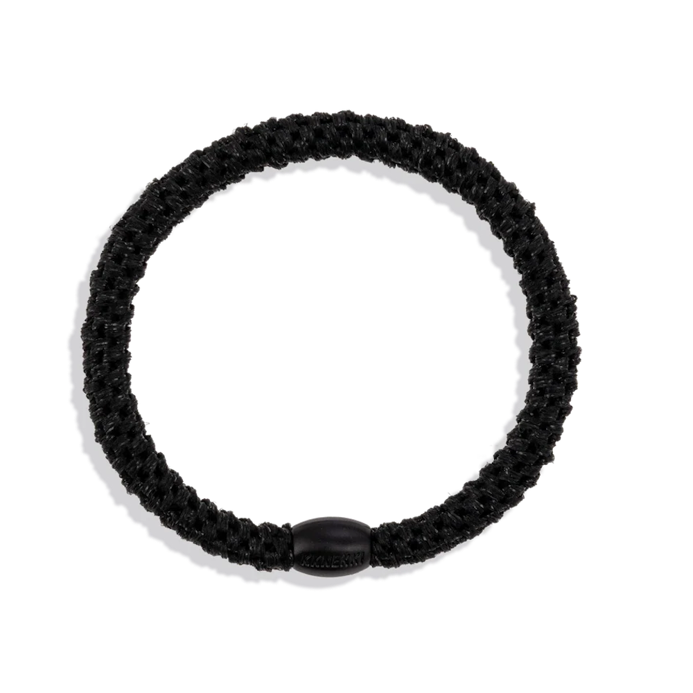 Slim Black Glitter Hair Tie