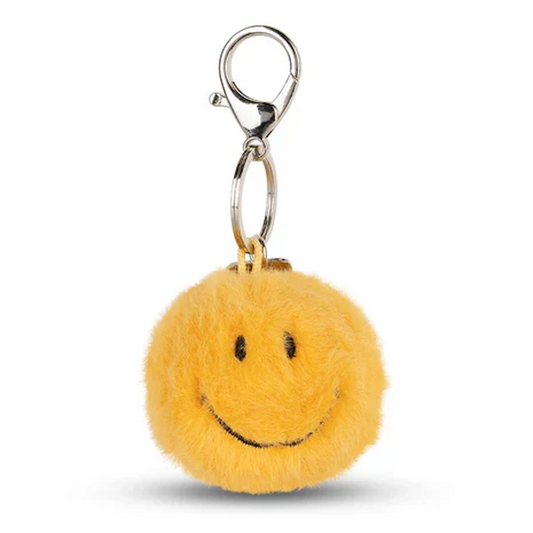 Smiley Keychain Eco Fuzzy Yellow