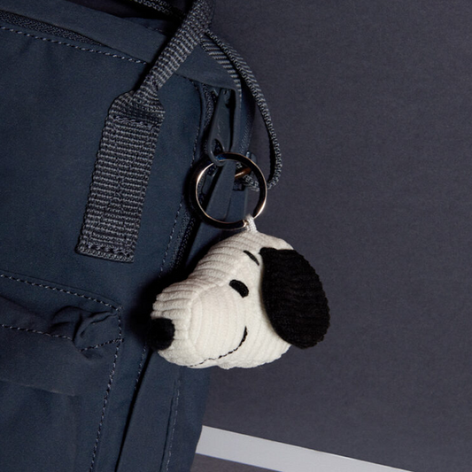 Snoopy Head Corduroy Cream Keychain