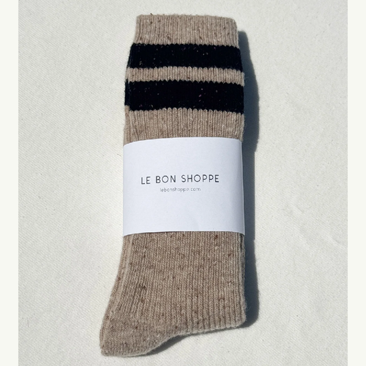 Snow Varsity Socks Beige/Black