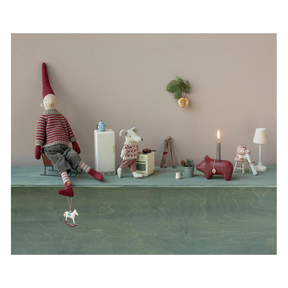 Metal Ornament Rocking Horse Red