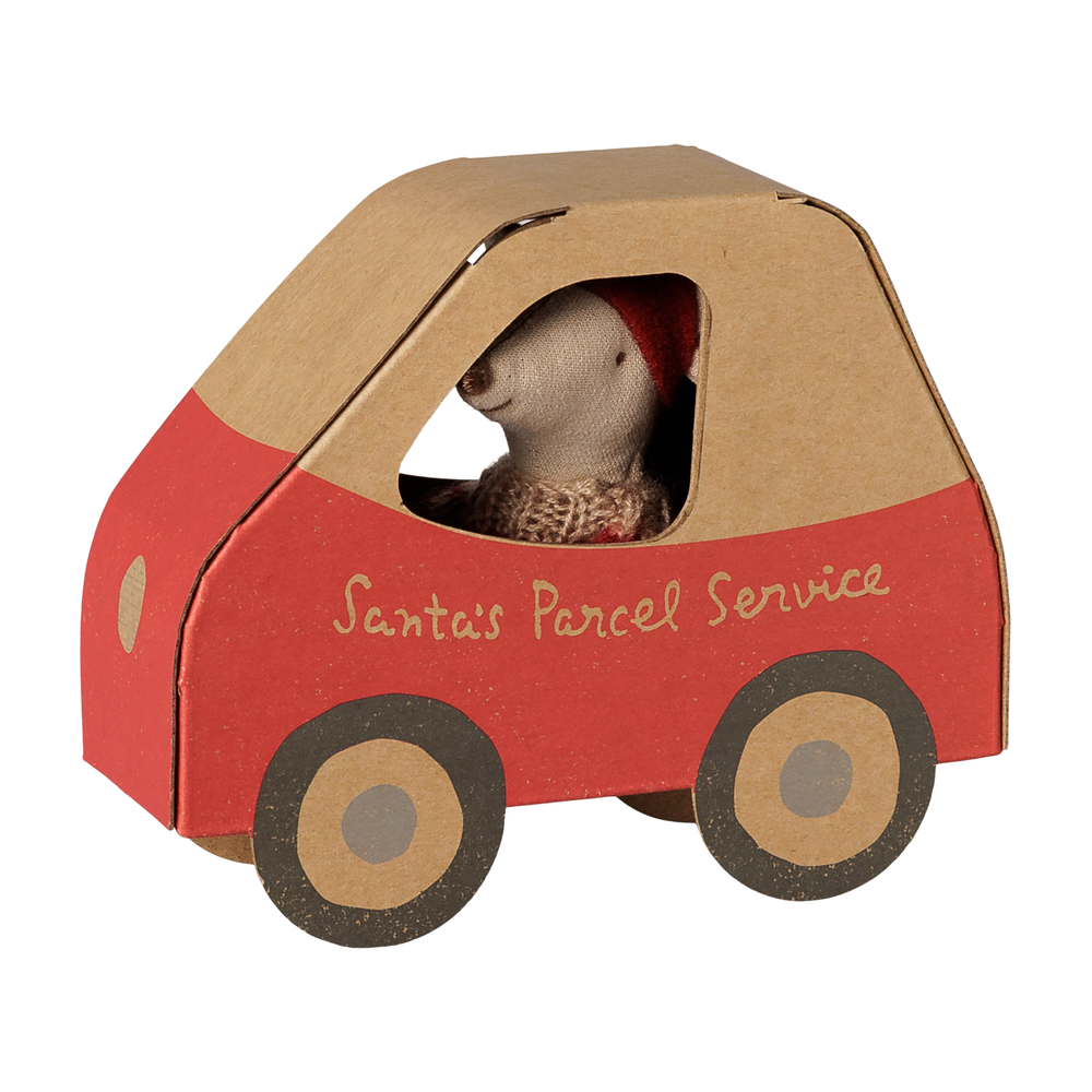 Christmas Mouse Little Sister in Car Box
