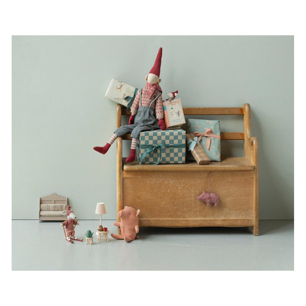 Gift Wrap 10m Checker Petrol - In Store Pick Up Only