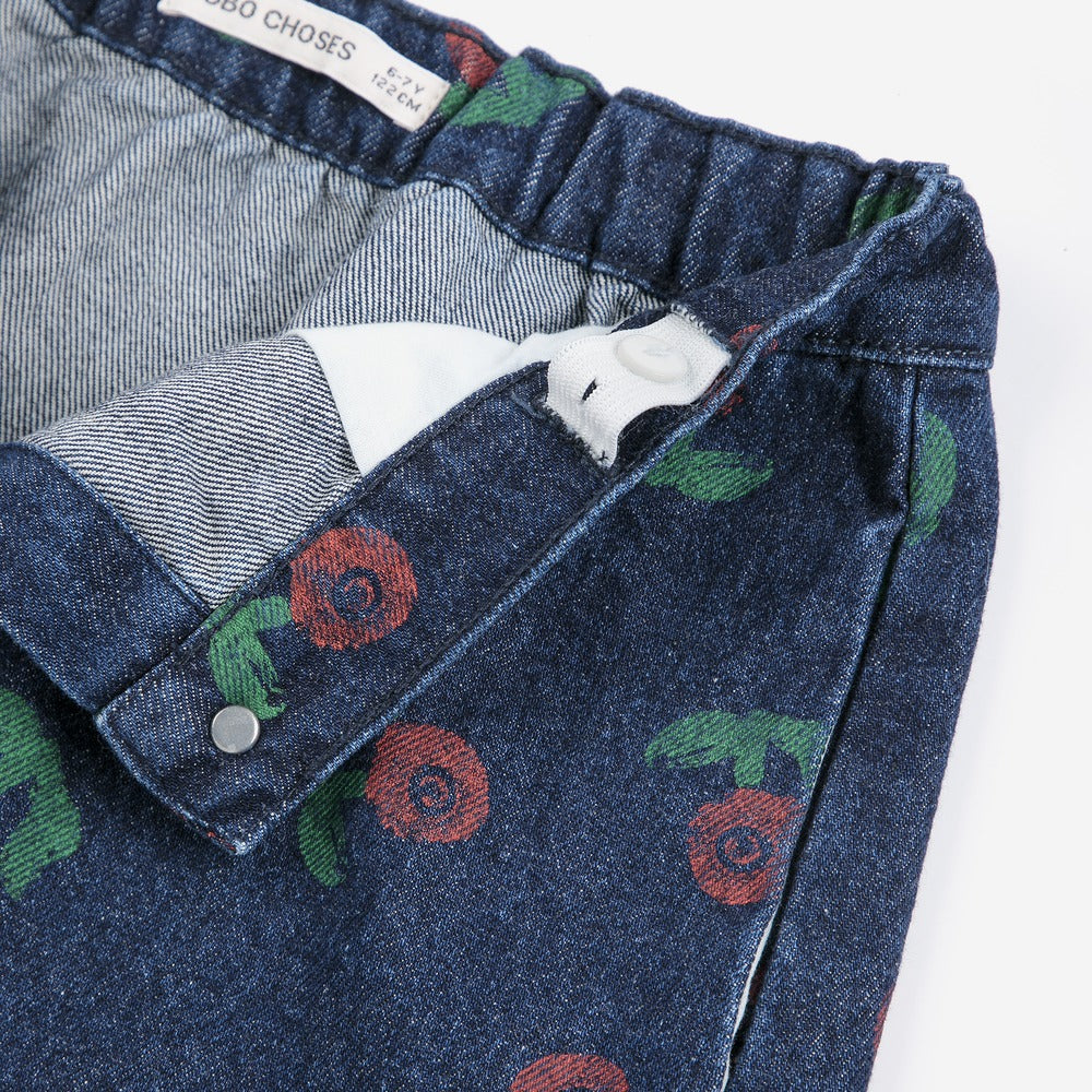 Stamp Bloom All Over Denim Skirt