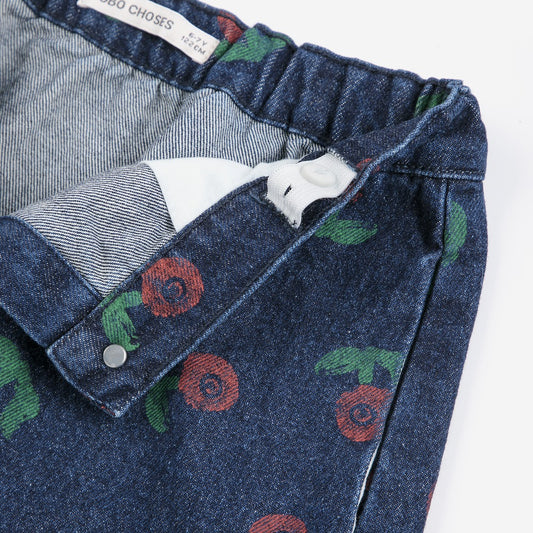Stamp Bloom All Over Denim Skirt