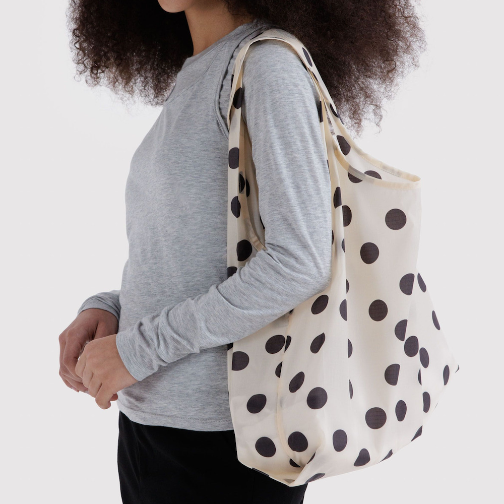 Standard Baggu Cream And Black Polka Dot