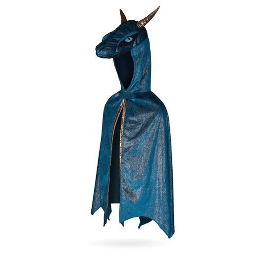 Teal & Gold Starry Night Dragon - Size 5-6 Years