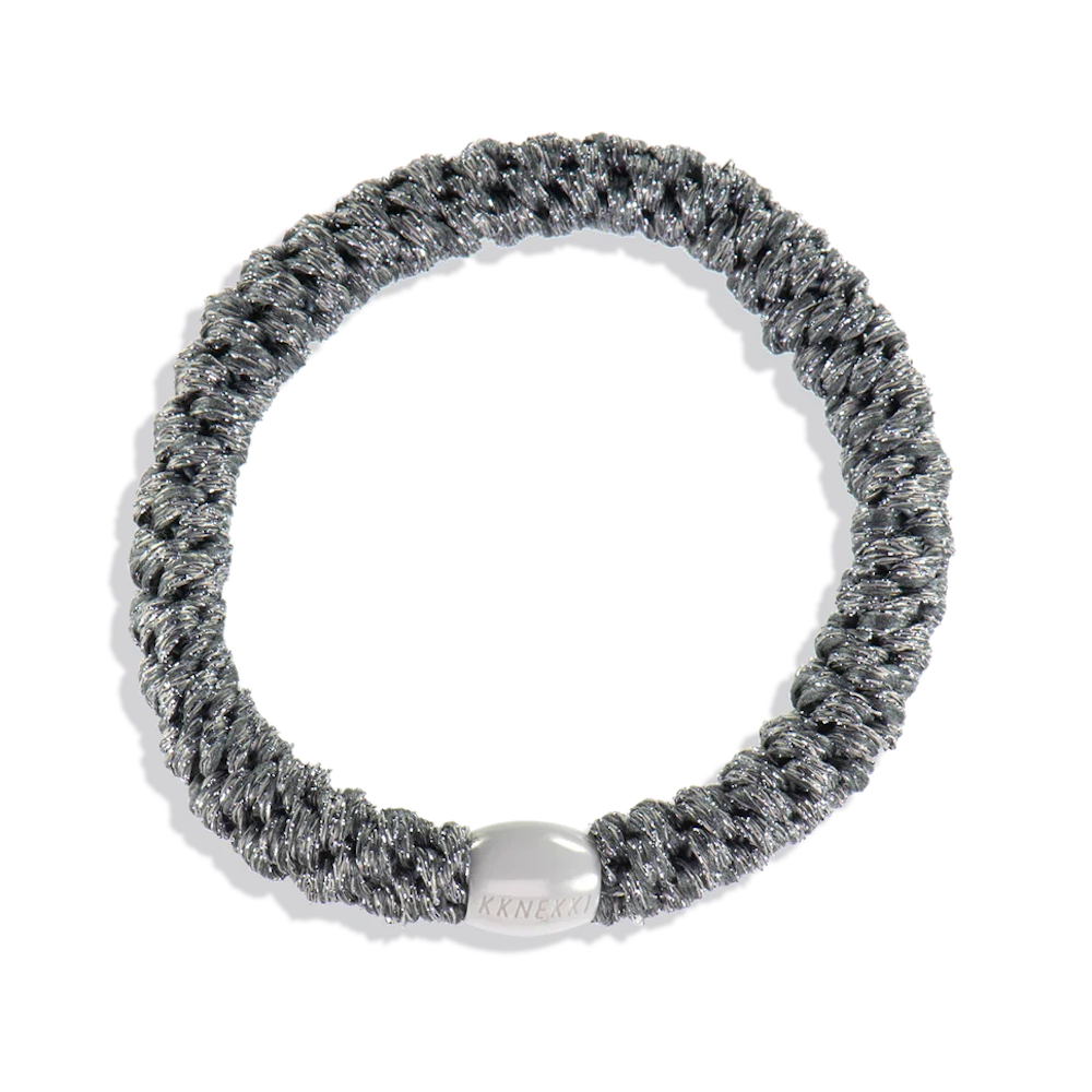 Steel Grey Glitter Hair Tie