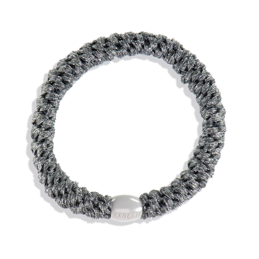 Steel Grey Glitter Hair Tie