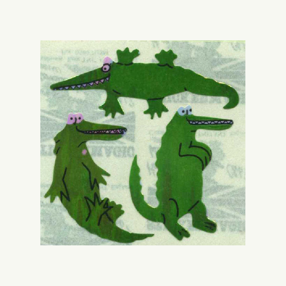 Crocodile Pearlie Stickers Off The Roll