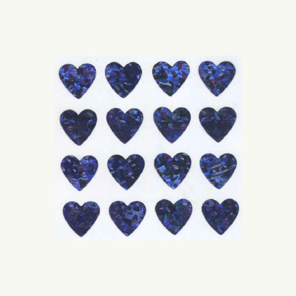 Multi Lilac Hearts Prismatic Stickers Off The Roll