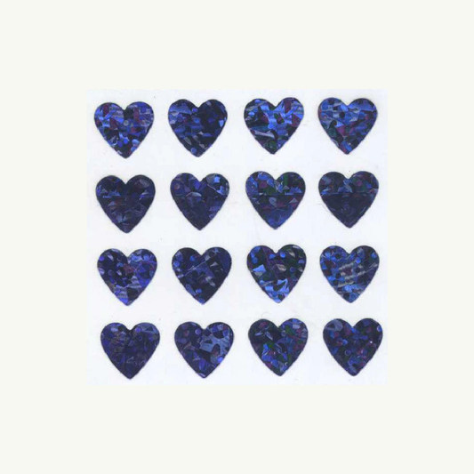 Multi Lilac Hearts Prismatic Stickers Off The Roll