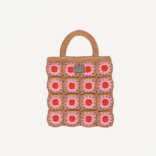Crochet Bag Flower Campfire Orange