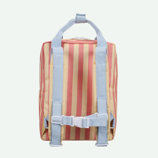 Backpack Medium Envelope Stripes Coral Pink + Sandy Yellow