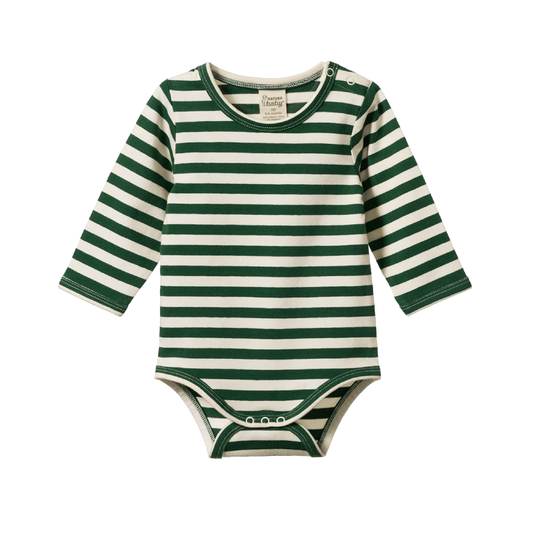Stretch Jersey Long Sleeve Bodysuit Eden Sea Stripe
