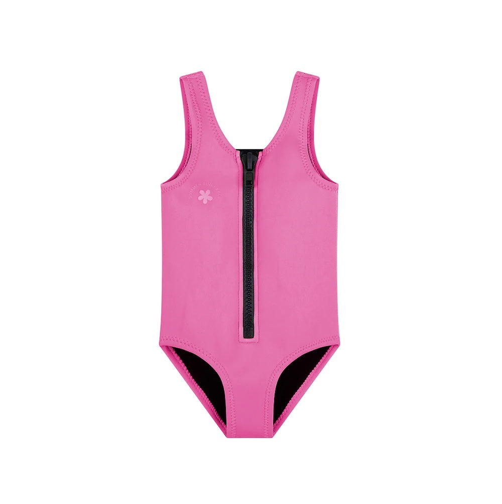 Zip Front Swimsuit Fuchsia Pink