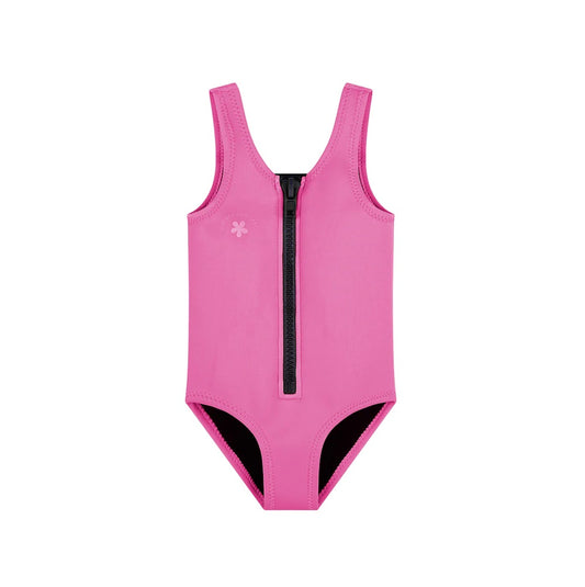 Zip Front Swimsuit Fuchsia Pink