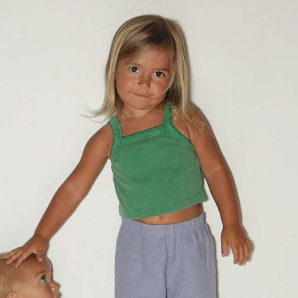 Classic Cropped Singlet Vintage Green