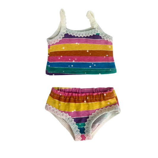 Baby Doll Outfit Rainbow Set