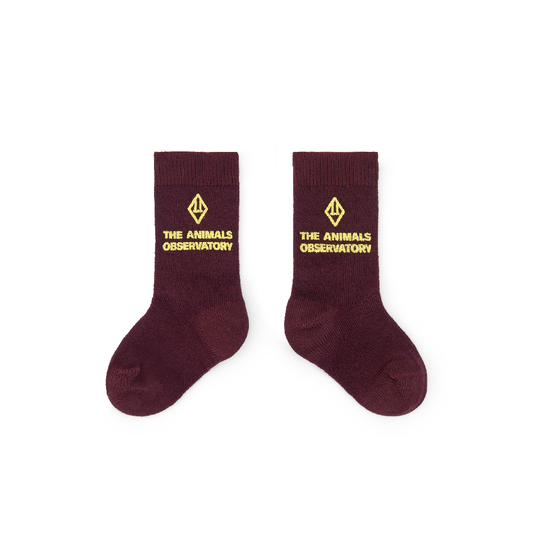 Maroon Avocet Baby Socks