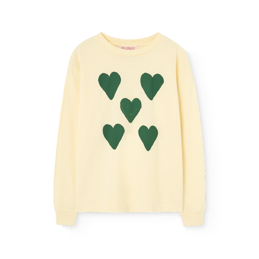 Hearts Yellow Dog Long Sleeve T-Shirt
