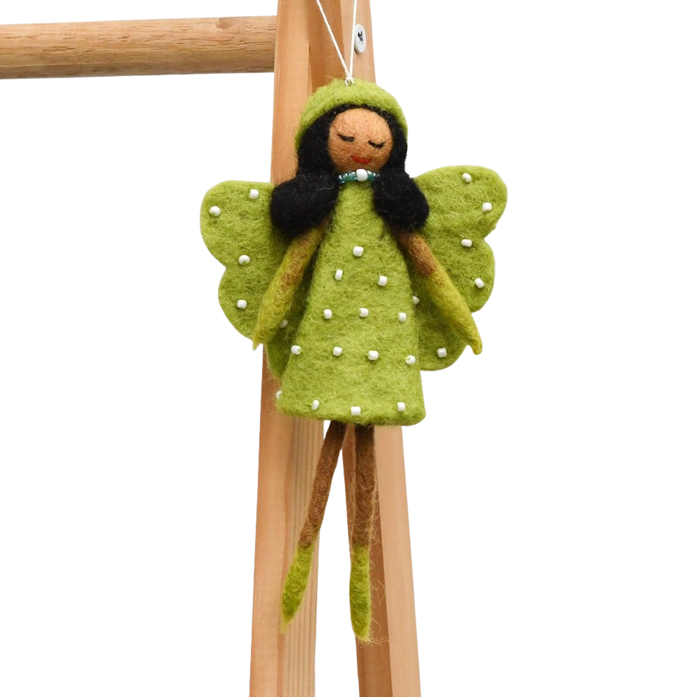 Felt Angel Fairy Lime Green Dress