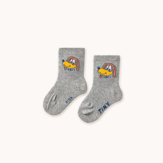 Dog Baby Socks Grey Heather