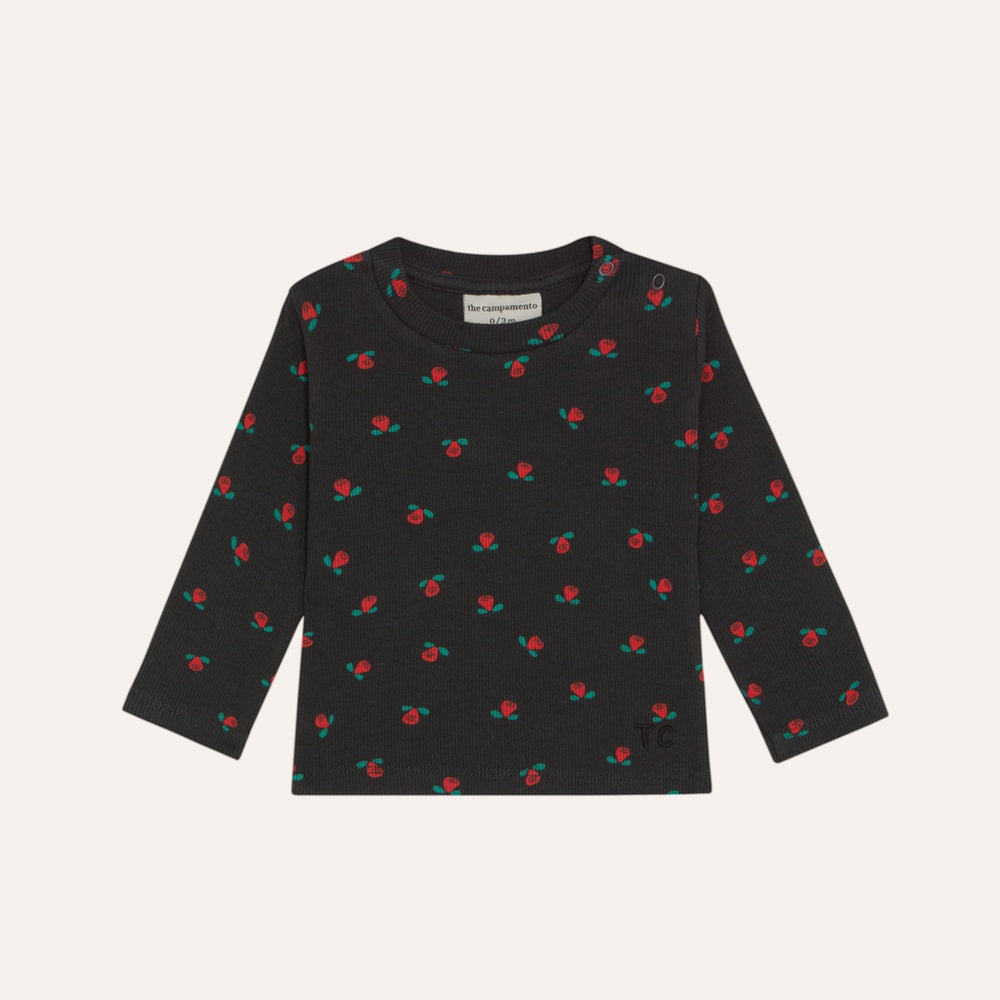 Flowers Grey Baby Tshirt