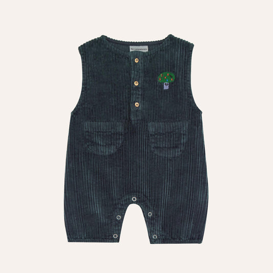 Grey Corduroy Baby Romper