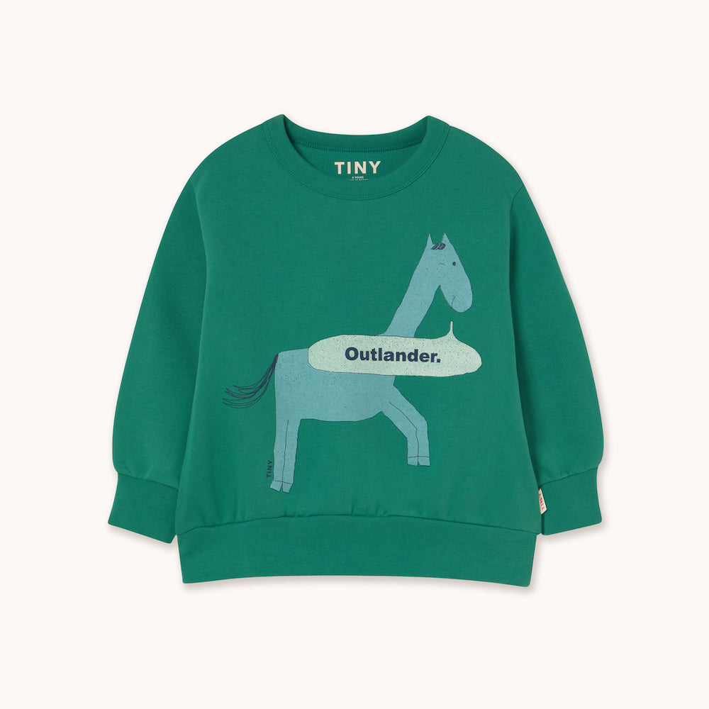 Horse Graphic Sweatshirt Dark Emerald