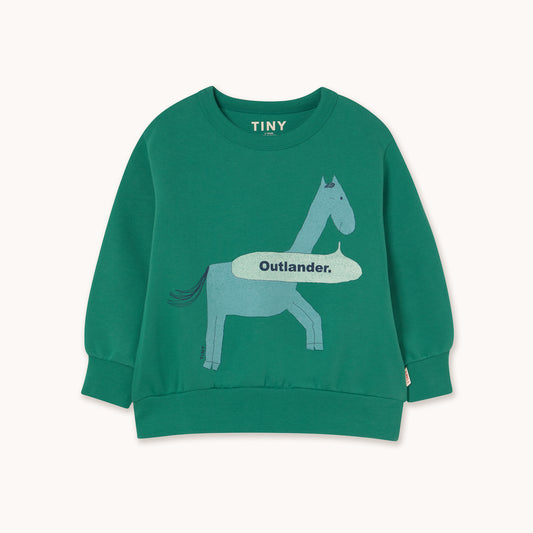 Horse Graphic Sweatshirt Dark Emerald