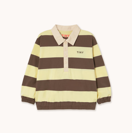 Stripes Polo Sleeve Tee Dusty Yellow