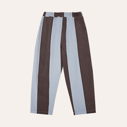 Brown Stripes Washed Kids Trousers