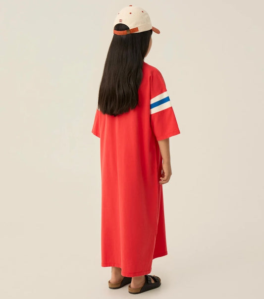 Bicolour Bands Red Dress