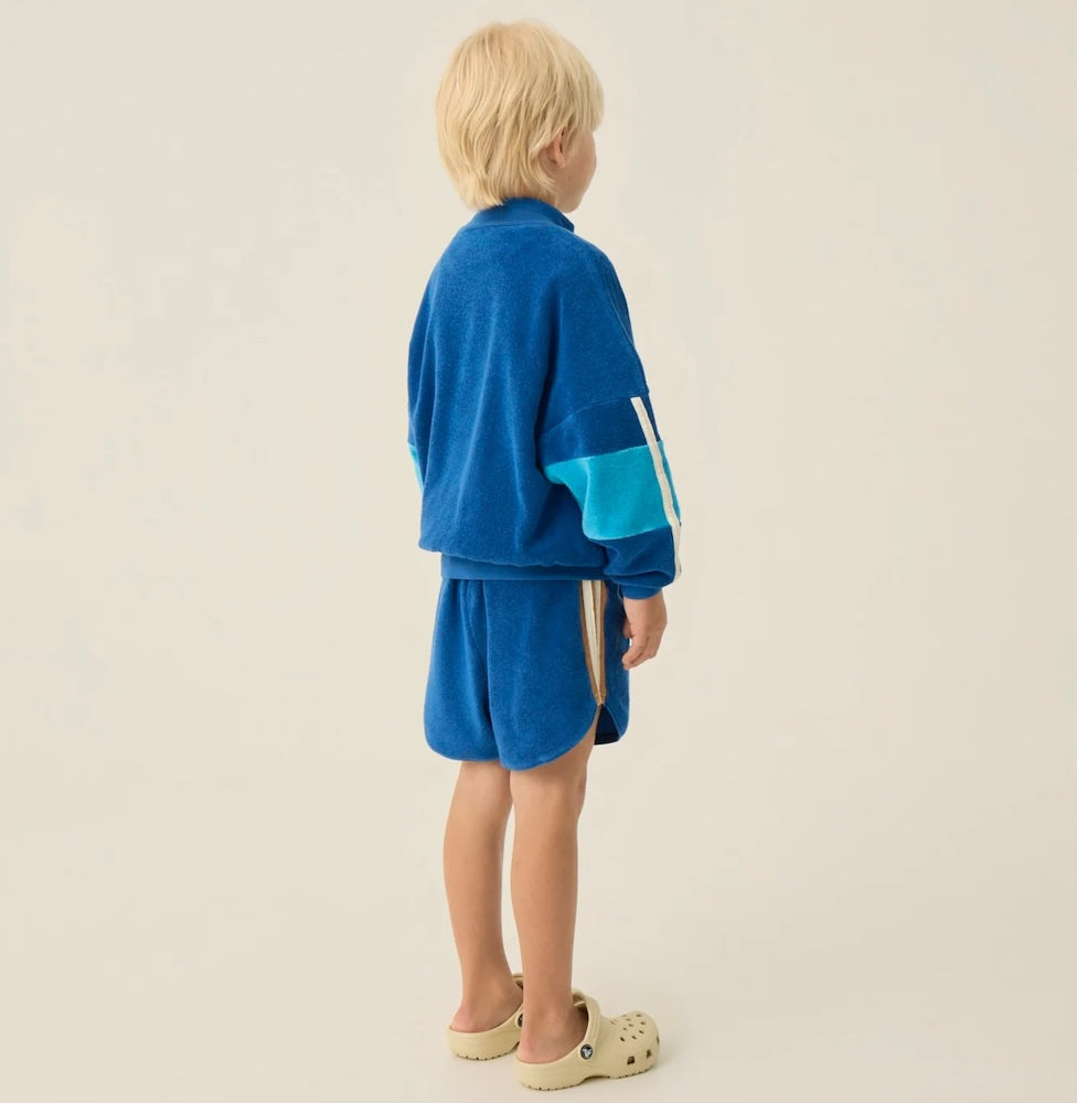 Blue Colour Block Shorts